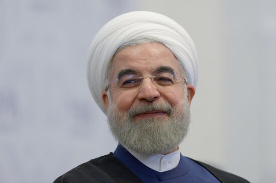 President of the Islamic Republic of Iran Hassan Rouhani meets with Prime Minister of the Republic of India Narendra Modi