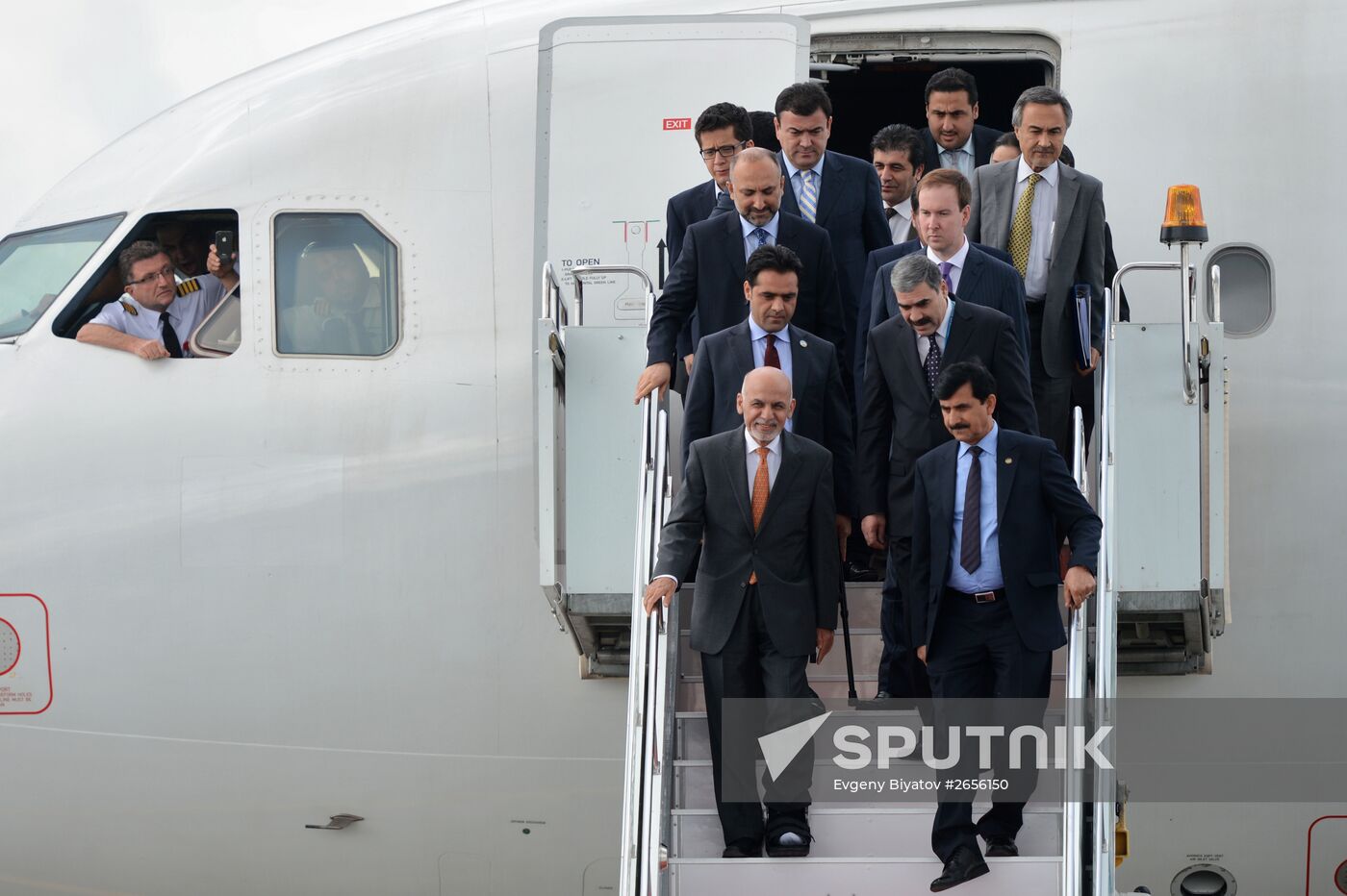 President of the Islamic Republic of Afghanistan Ashraf Ghani Ahmadzai arrives in Ufa