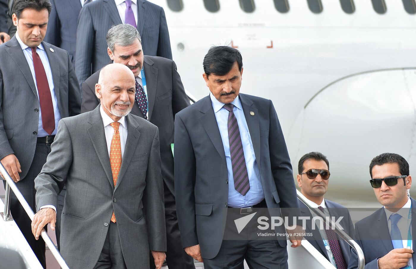 President of the Islamic Republic of Afghanistan Ashraf Ghani Ahmadzai arrives in Ufa