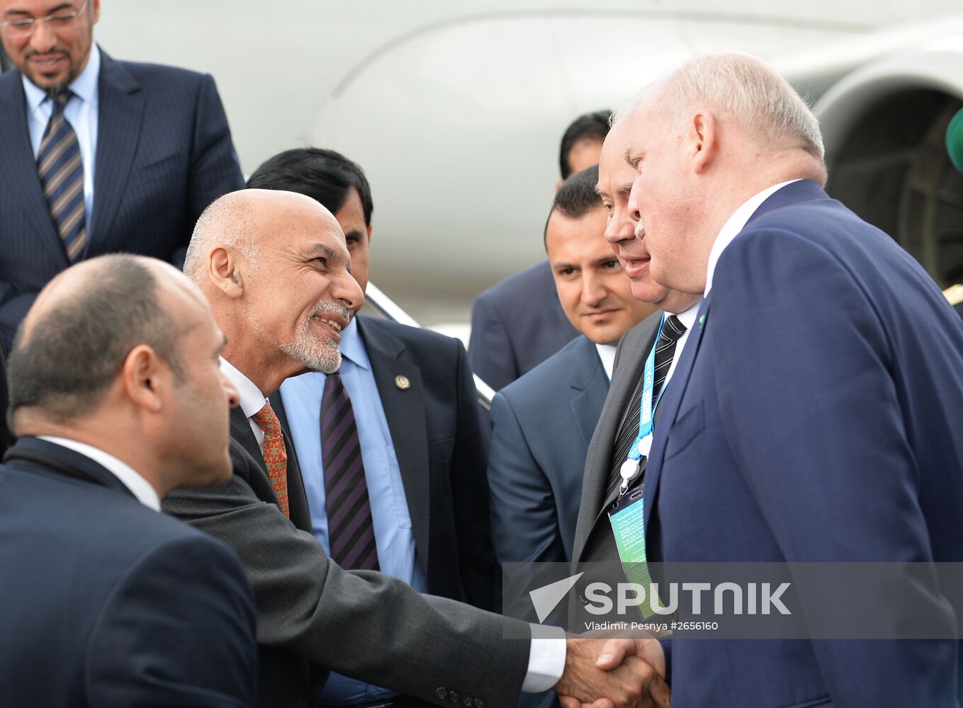 President of the Islamic Republic of Afghanistan Ashraf Ghani Ahmadzai arrives in Ufa