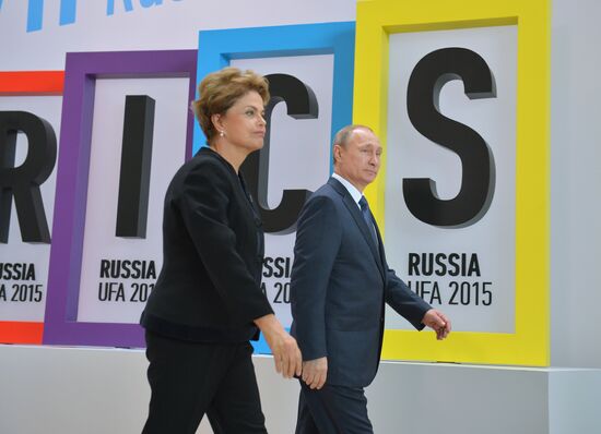 Welcome ceremony by President of the Russian Federation Vladimir Putin for the BRICS leaders