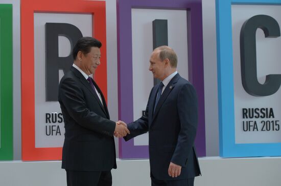 Welcome ceremony by President of the Russian Federation Vladimir Putin for the BRICS leaders