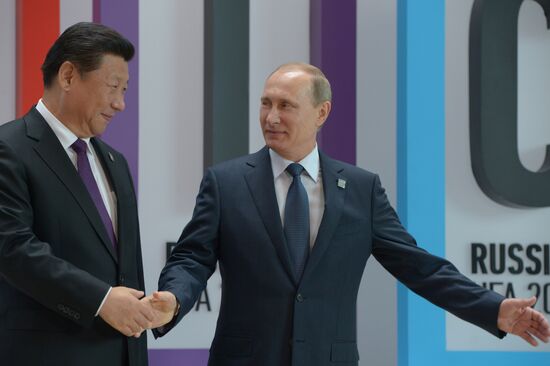 Welcome ceremony by President of the Russian Federation Vladimir Putin for the BRICS leaders