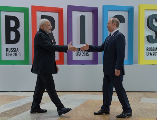 Welcome ceremony by President of the Russian Federation Vladimir Putin for the BRICS leaders