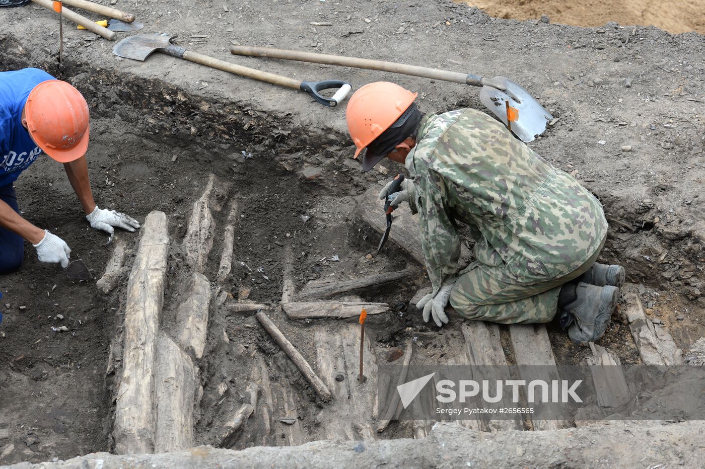 Archeological excavations in Zaryadye Park