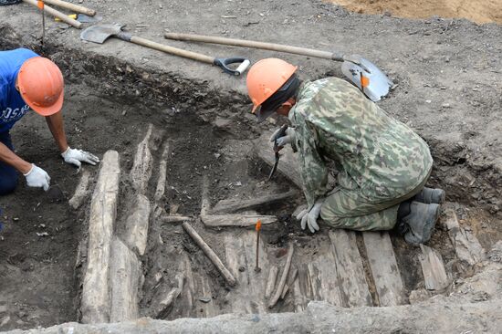 Archeological excavations in Zaryadye Park