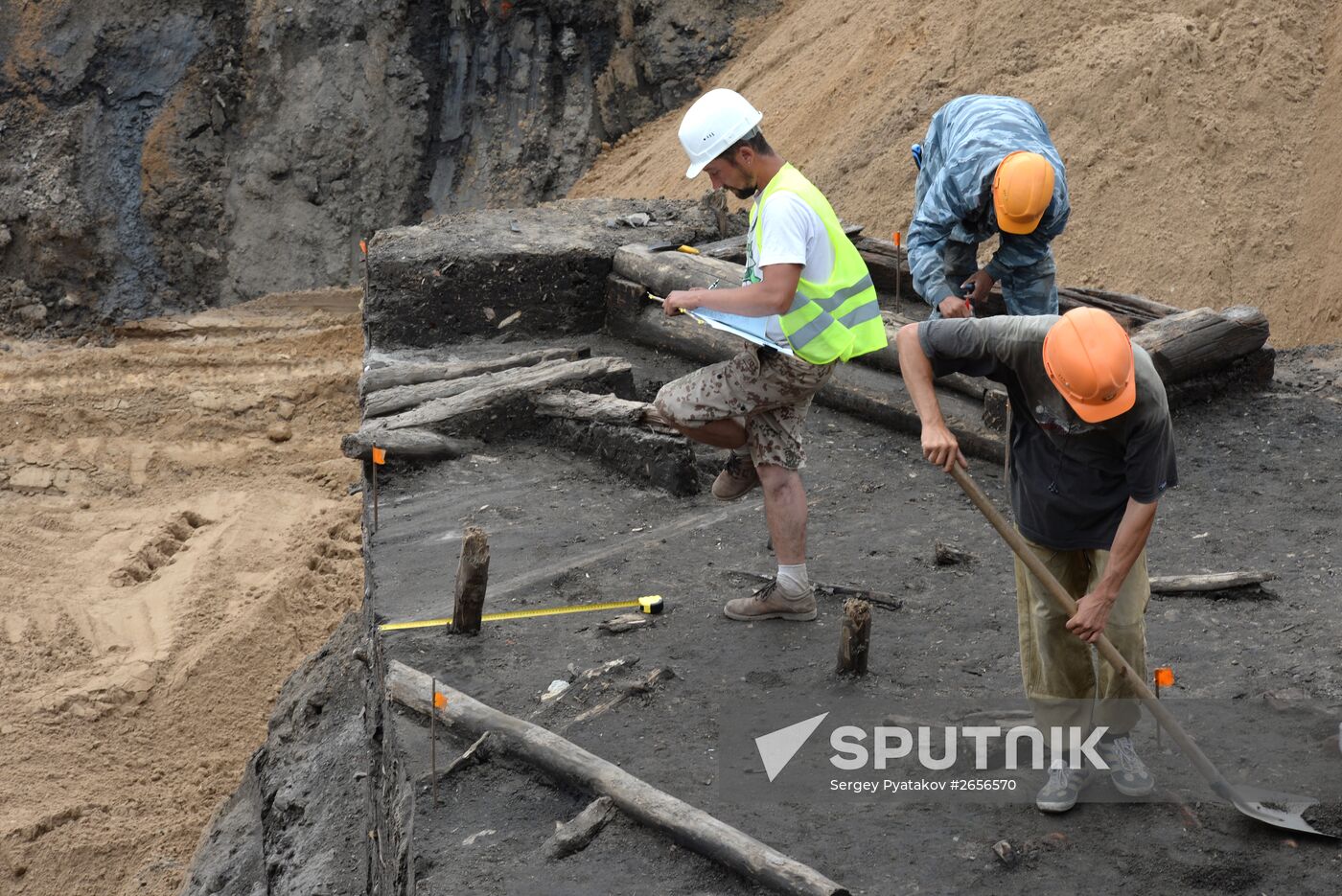 Archeological excavations in Zaryadye Park