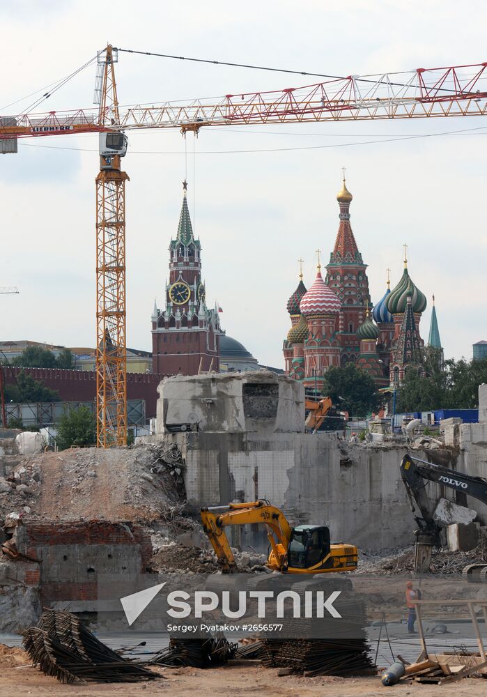 Archeological excavations in Zaryadye Park