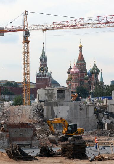 Archeological excavations in Zaryadye Park