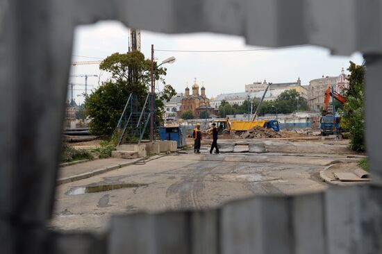 Archeological excavations in Zaryadye Park