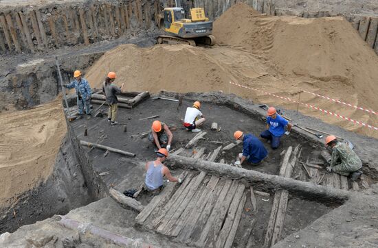 Archeological excavations in Zaryadye Park