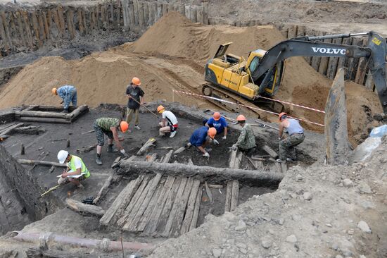 Archeological excavations in Zaryadye Park