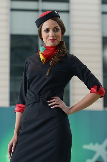 DME Runway cabin crew uniform show at Domodedovo airport