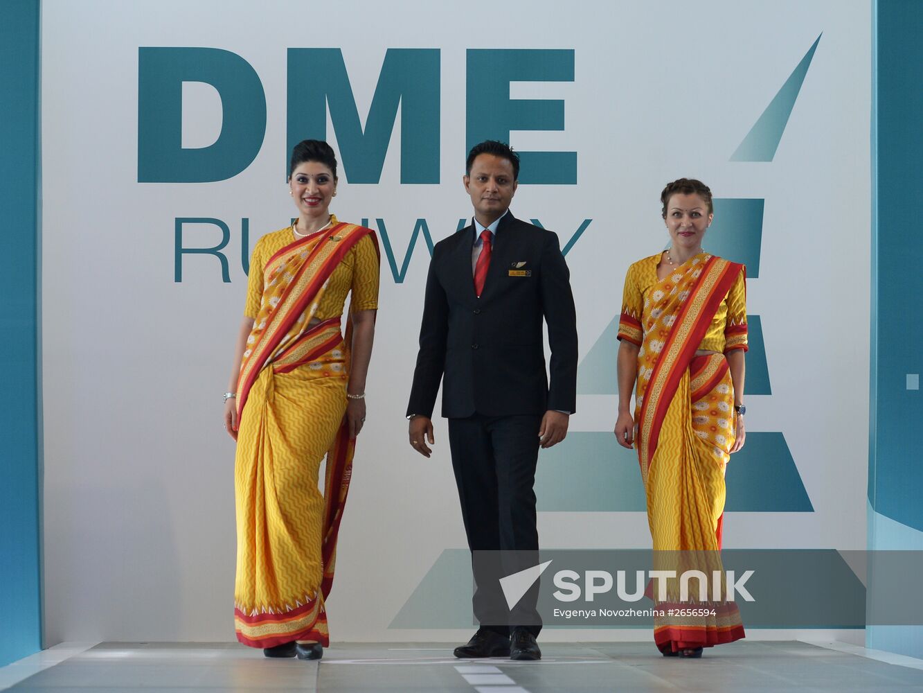 DME Runway cabin crew uniform show at Domodedovo airport