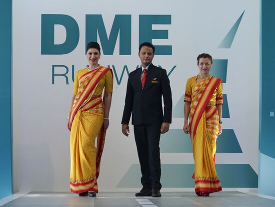 DME Runway cabin crew uniform show at Domodedovo airport