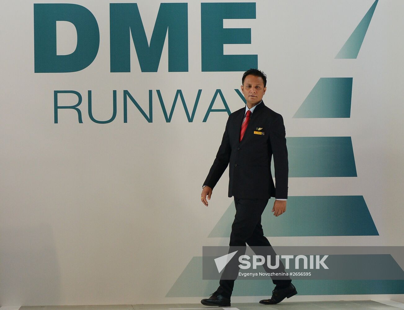 DME Runway cabin crew uniform show at Domodedovo airport