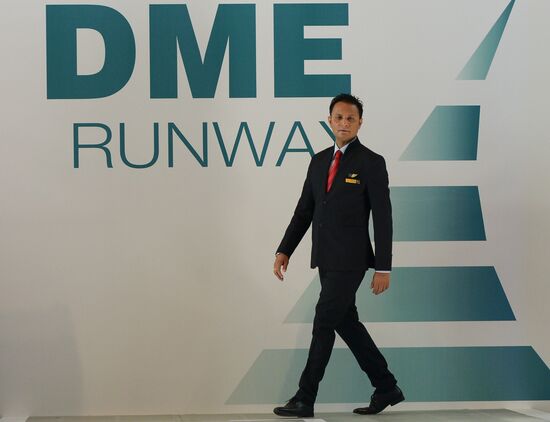 DME Runway cabin crew uniform show at Domodedovo airport