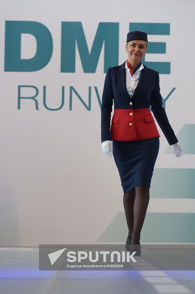 DME Runway cabin crew uniform show at Domodedovo airport