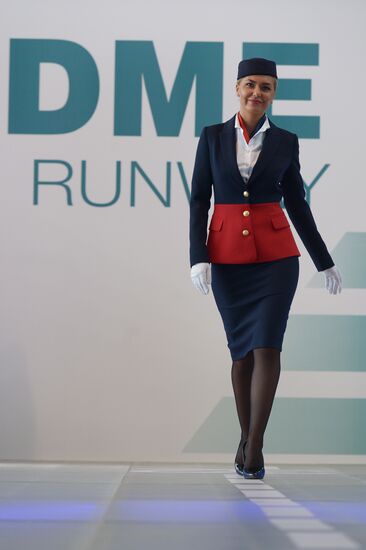 DME Runway cabin crew uniform show at Domodedovo airport