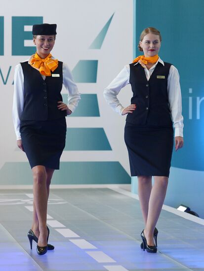 DME Runway cabin crew uniform show at Domodedovo airport