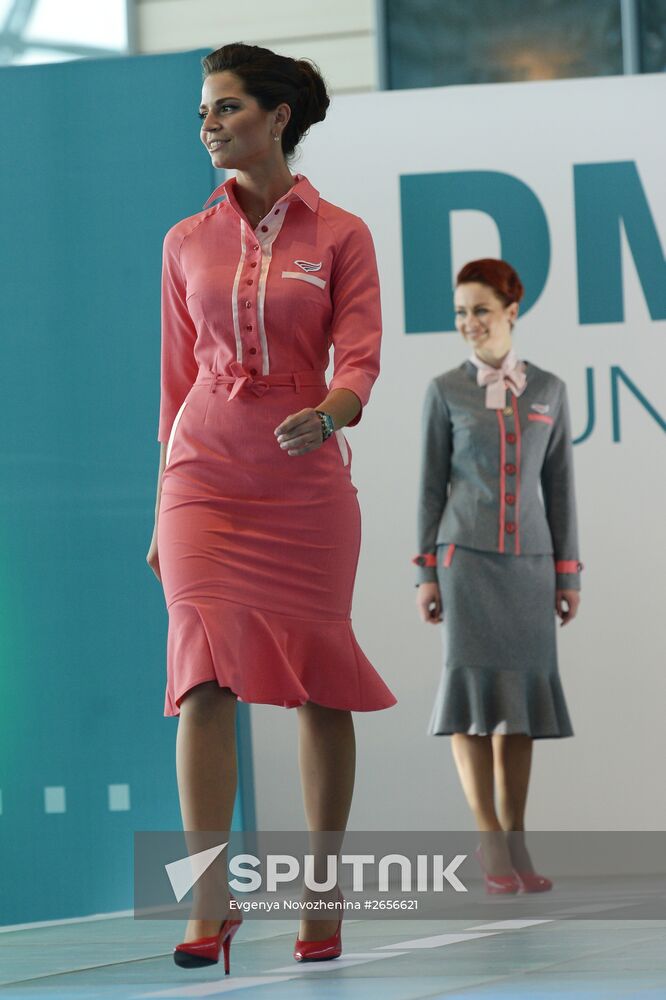 DME Runway cabin crew uniform show at Domodedovo airport