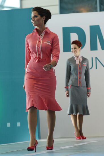 DME Runway cabin crew uniform show at Domodedovo airport