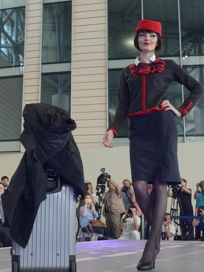 DME Runway cabin crew uniform show at Domodedovo airport