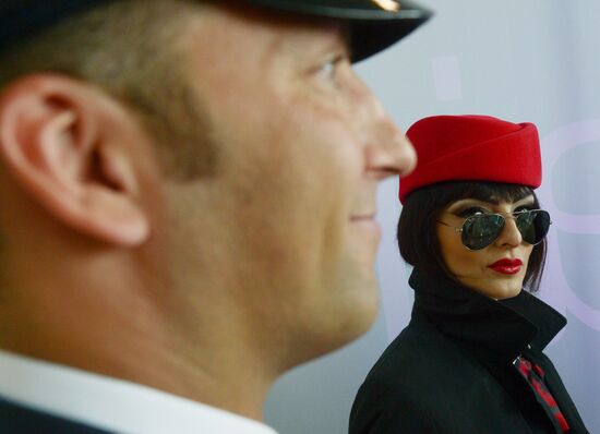 DME Runway cabin crew uniform show at Domodedovo airport