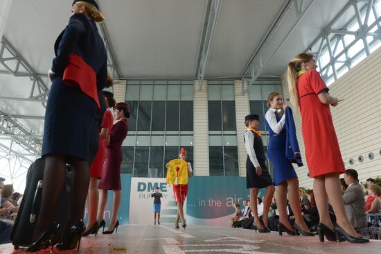 DME Runway cabin crew uniform show at Domodedovo airport