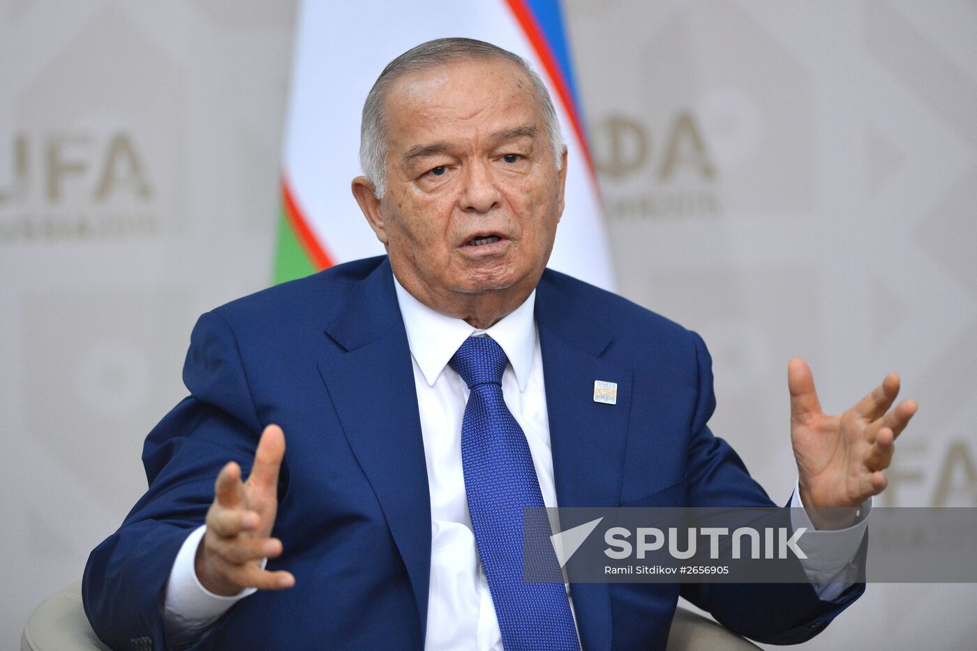 Russian President Vladimir Putin meets with President of Uzbekistan Islam Karimov