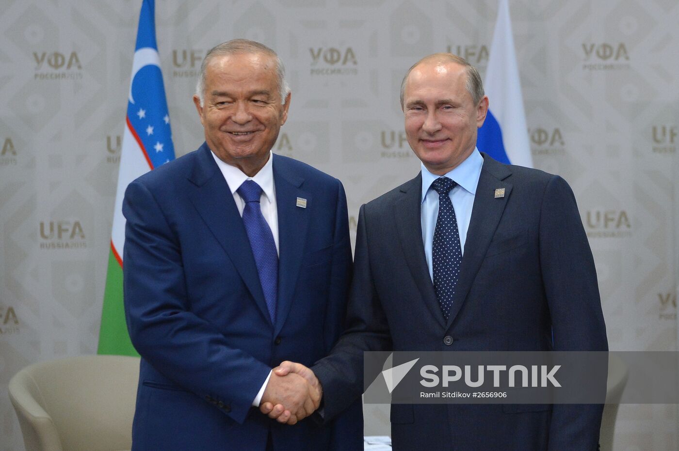 Russian President Vladimir Putin meets with President of Uzbekistan Islam Karimov