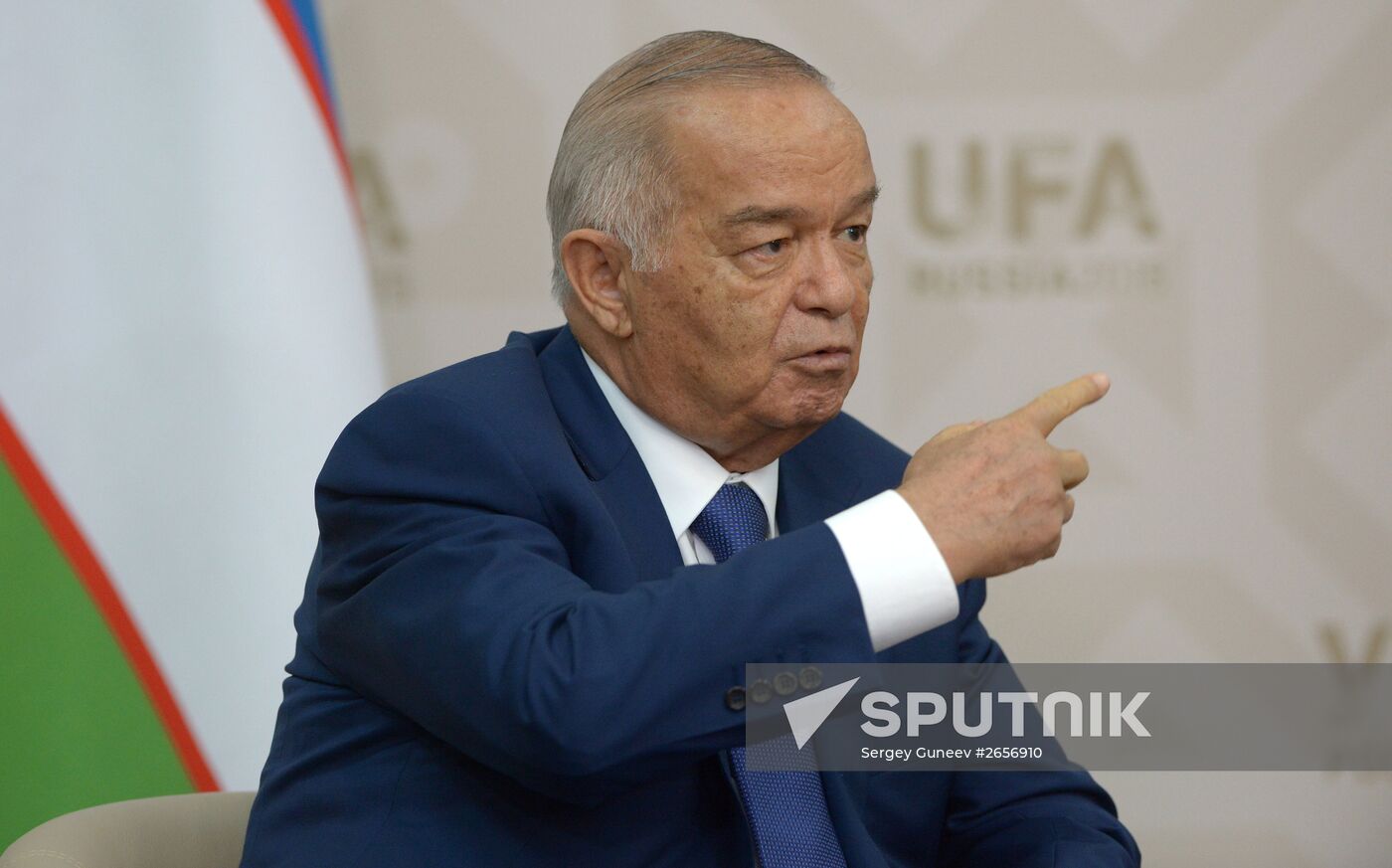 Russian President Vladimir Putin meets with President of Uzbekistan Islam Karimov