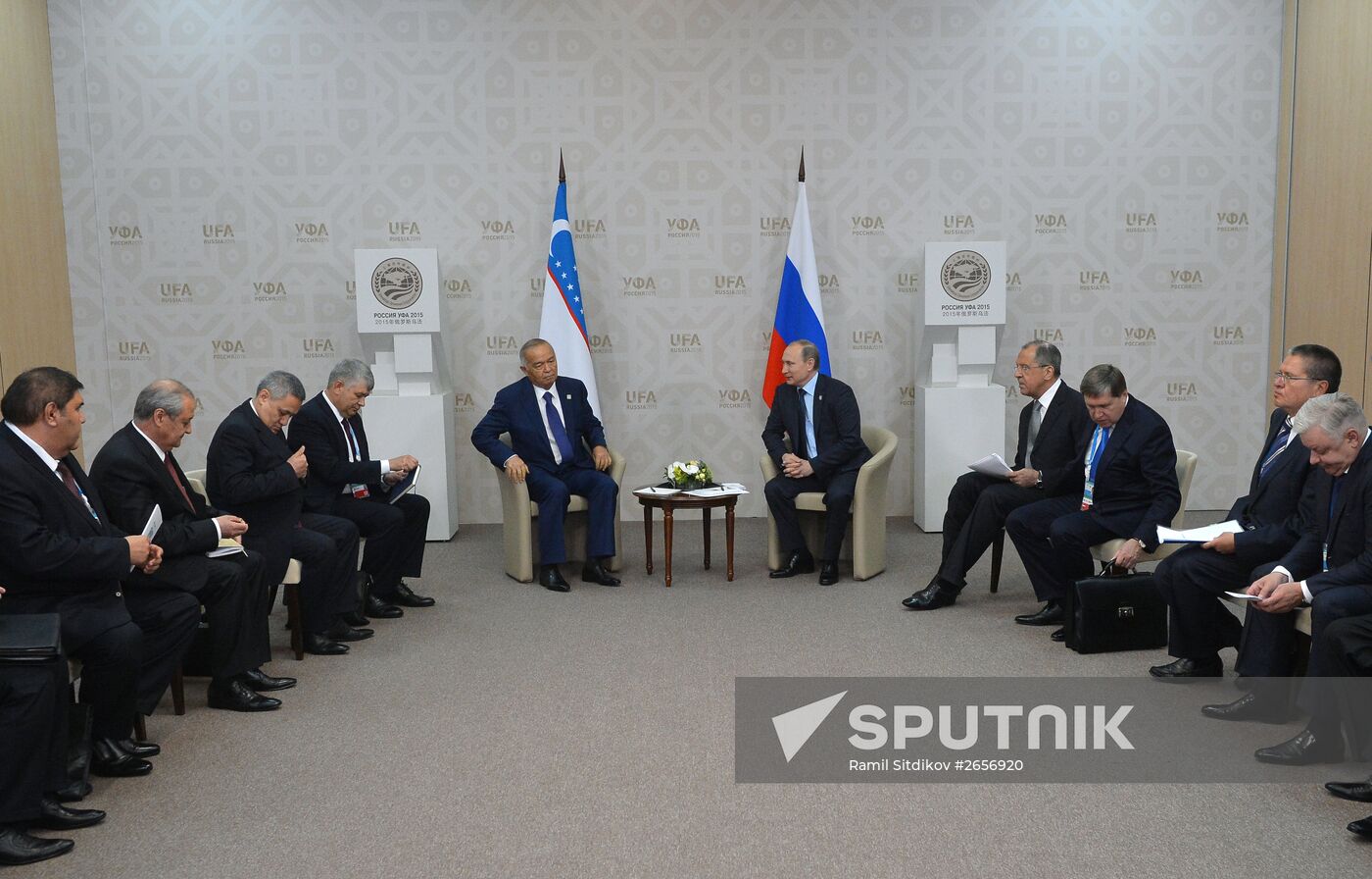 President of the Russian Federation Vladimir Putin meets with President of Uzbekistan Islam Karimov
