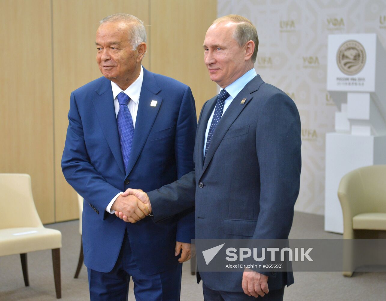 President of the Russian Federation Vladimir Putin meets with President of Uzbekistan Islam Karimov