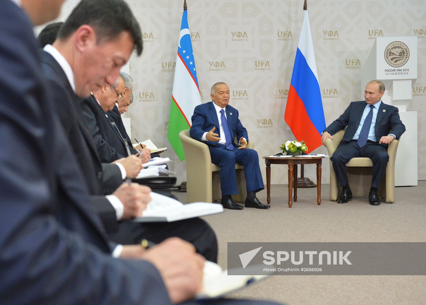 President of the Russian Federation Vladimir Putin meets with President of Uzbekistan Islam Karimov