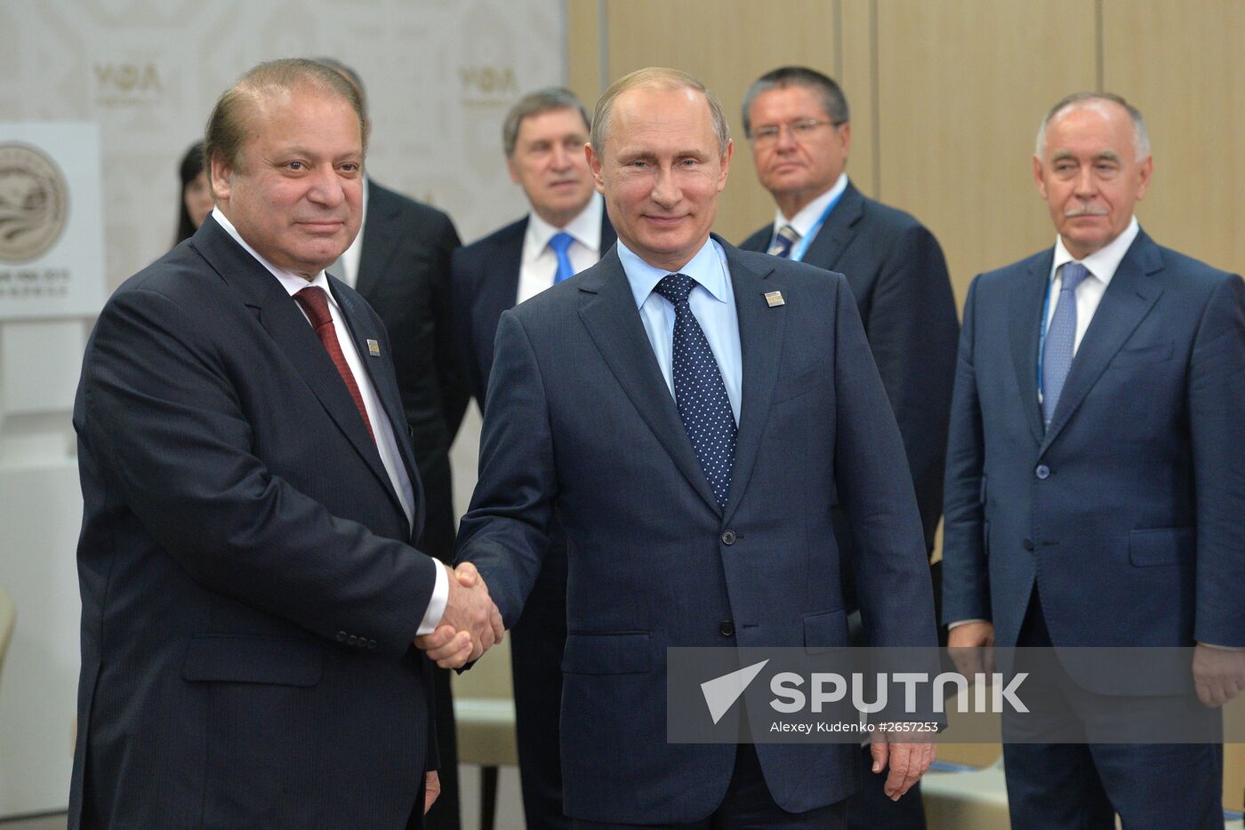 President of the Russian Federation Vladimir Putin meets with Nawaz Sharif, Prime Minister of the Islamic Republic of Pakistan