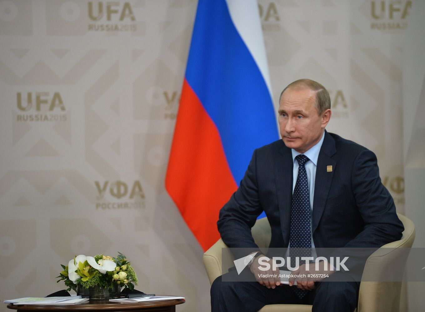 President of the Russian Federation Vladimir Putin meets with Nawaz Sharif, Prime Minister of the Islamic Republic of Pakistan