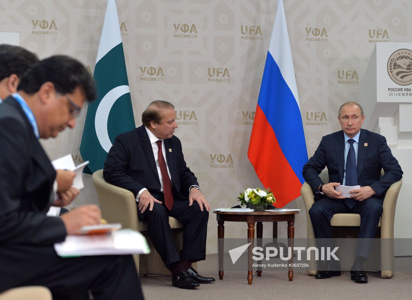 President of the Russian Federation Vladimir Putin meets with Nawaz Sharif, Prime Minister of the Islamic Republic of Pakistan