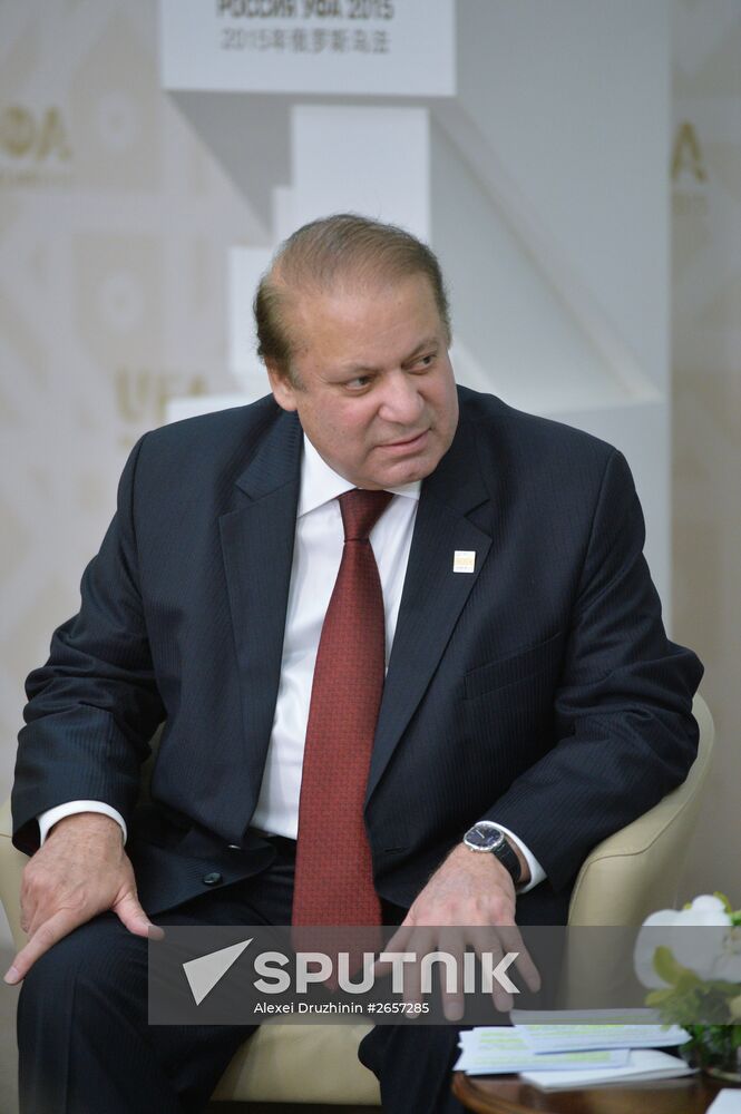 President of the Russian Federation Vladimir Putin meets with Nawaz Sharif, Prime Minister of the Islamic Republic of Pakistan