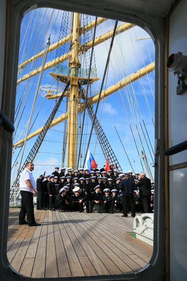 The Kruzenshtern arrives in Svetly, Kaliningrad Region, Russia