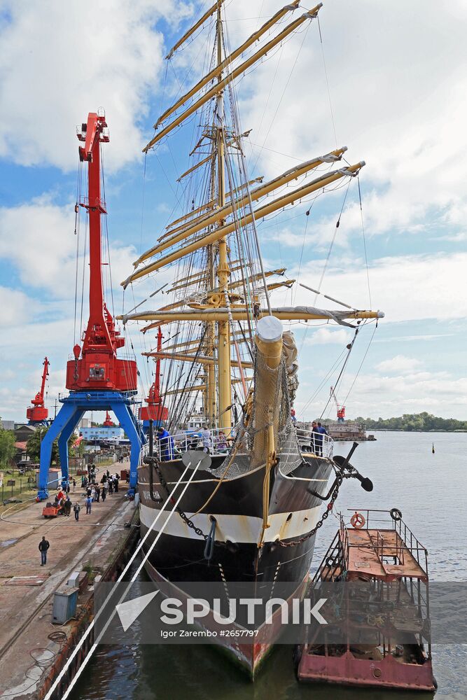 The Kruzenshtern sailing ship arrives in Svetly, Kaliningrad region
