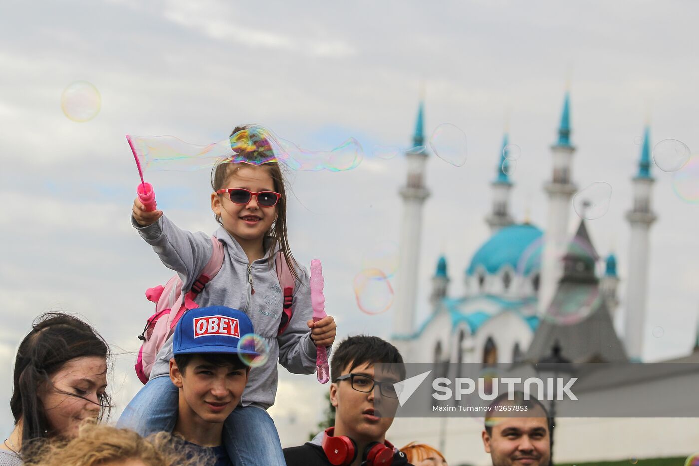 Soap bubbles parade in Kazan