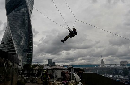 EMERCOM training exercise at Moscow City business center