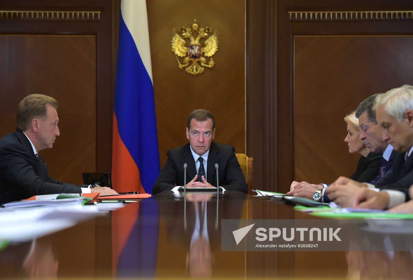 Prime Minister Dmitry Medvedev's meeting on economy and social stability
