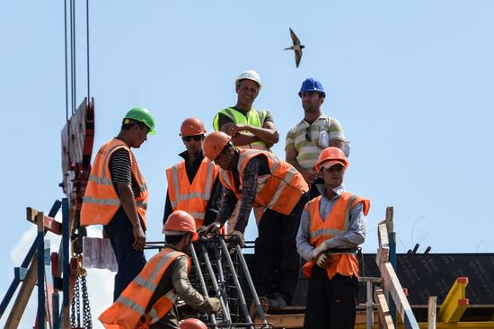 Construction of Rostov Arena Stadium ahead of 2018 FIFA World Cup