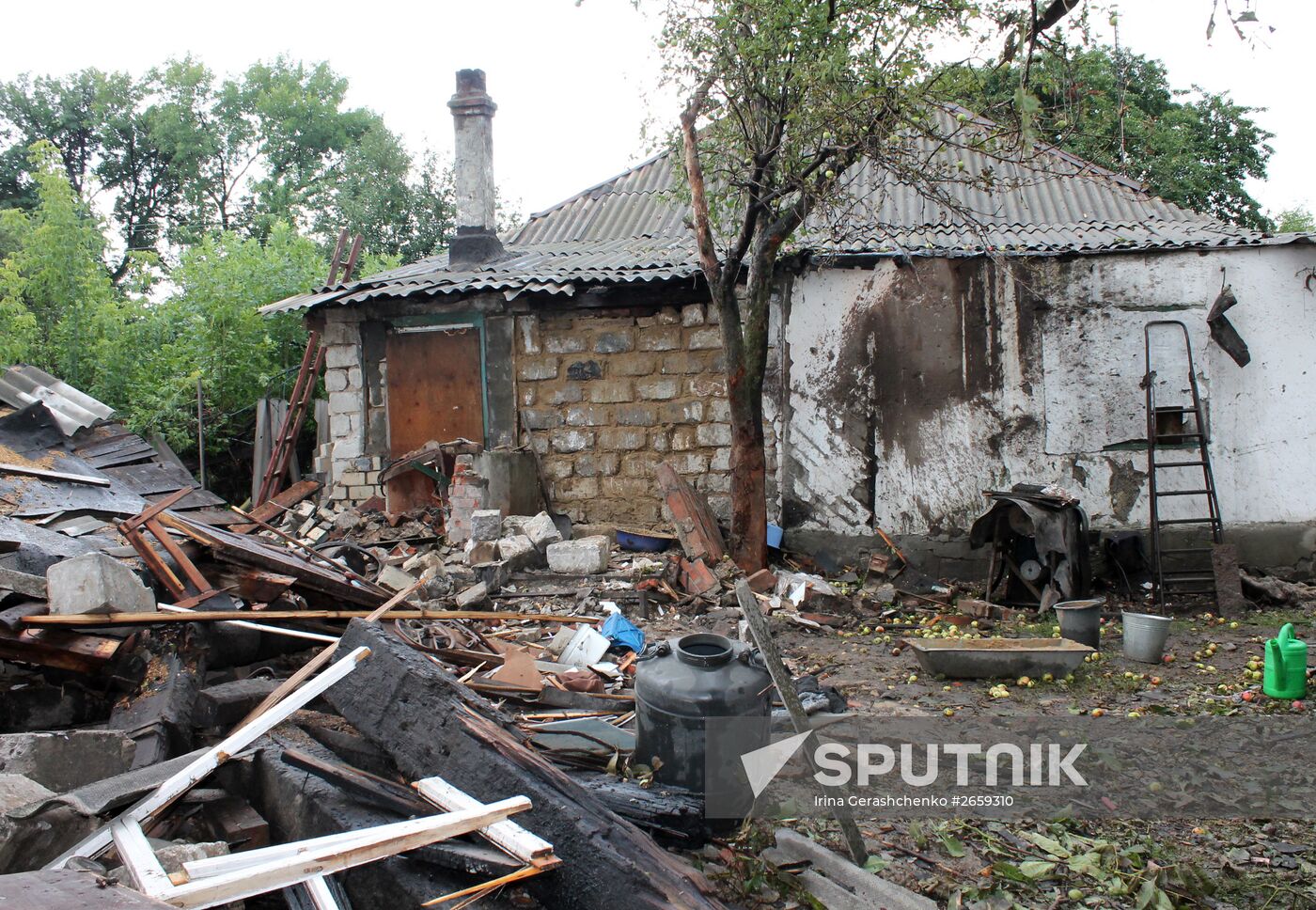 Aftermath of Gorlovka shelling, Donetsk region