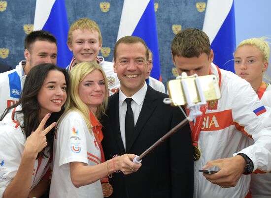 Prime Minister Dmitry Medvedev meets with medalists of 2015 Summer Universiade