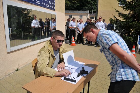 Ukrainian Minister of Interior Avakov visits patrol police training center in Lviv
