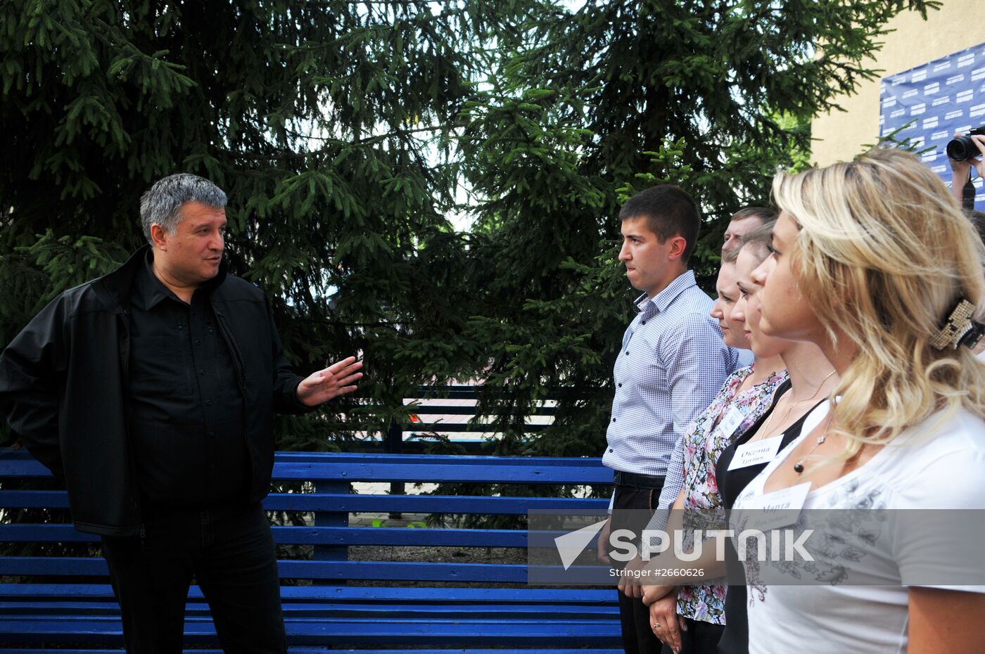 Ukrainian Minister of Interior Avakov visits patrol police training center in Lvov