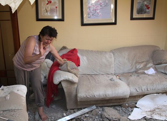 Aftermath of shelling attacks in Donetsk